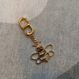 Gold Dior bee keychain